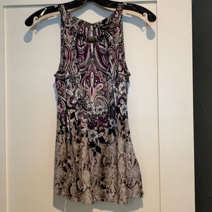 White House Black Market Paisley Silk Top